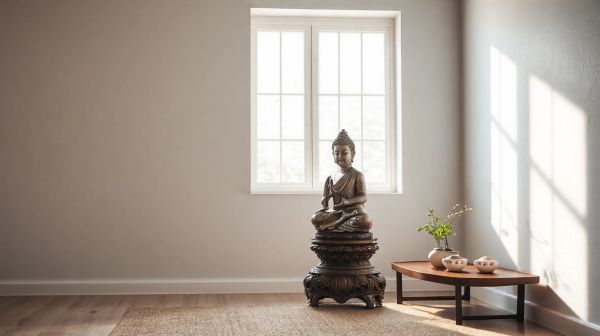 Transformez votre espace zen avec une tête de bouddha décorative