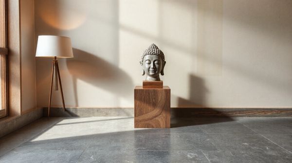 Transformez votre espace zen avec une tête de bouddha décorative